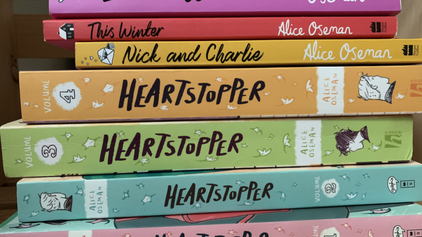 Stack of Heartstopper books